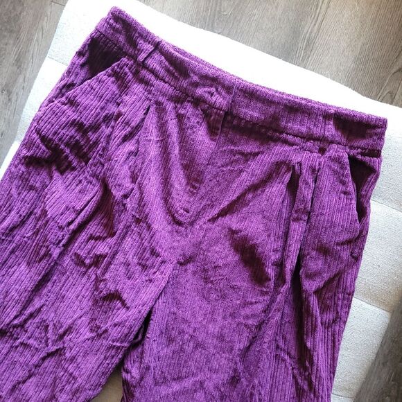 Farm Rio Corduroy Burgundy Wide-leg Trousers Womens XLarge - Picture 2 of 15